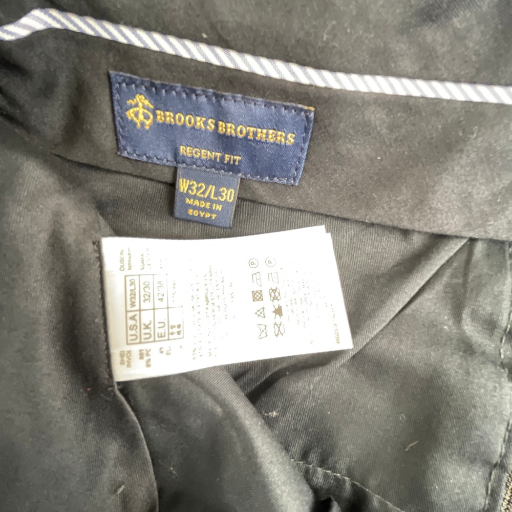 Brooks Brothers Regent Fit Dress Pants Mens 32x30 Gray Windowpane Plaid Wool - Picture 8 of 12